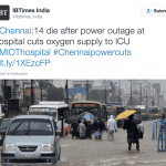 Plan d'urgence suite à Iinondation et panne de courant hôpital de Chennai